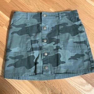Girls camo jean skirt